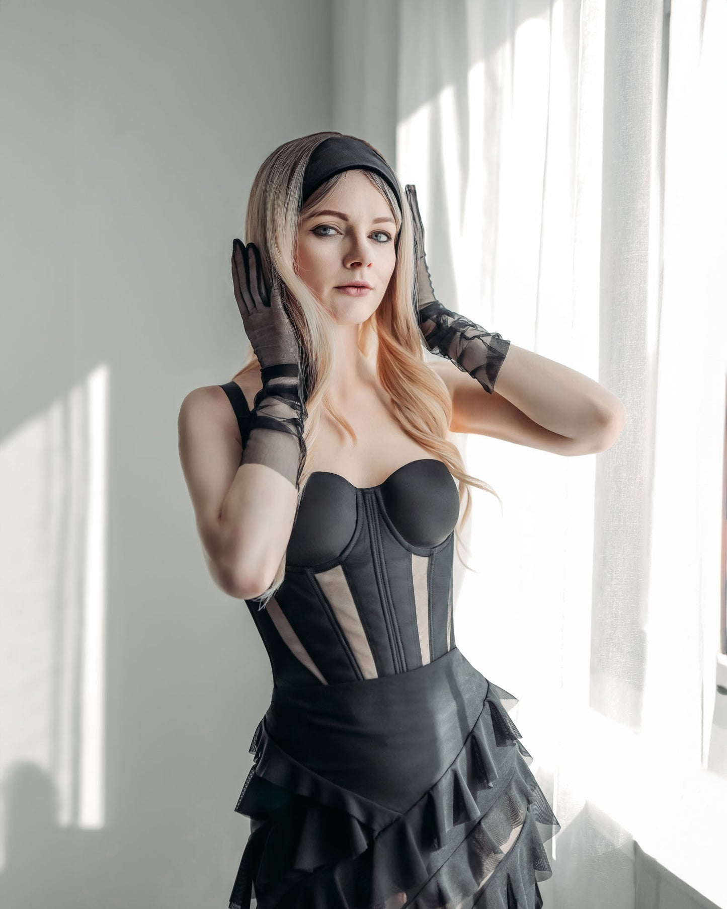 Rękawiczki Long Mesh Wedding