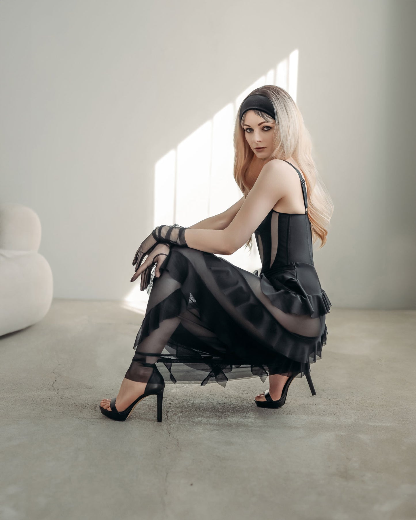 Rękawiczki Long Mesh Wedding