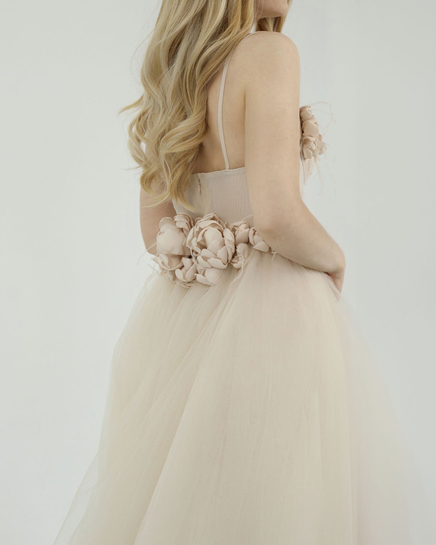 Suknia Slubna z Trenem Maxi Wedding Flowers Elegance Dress